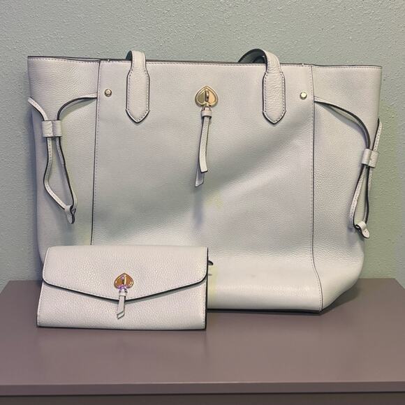 Kate Spade Marti Light Blue Leather Tote & Matching Wallet Set EUC - Picture 1 of 16